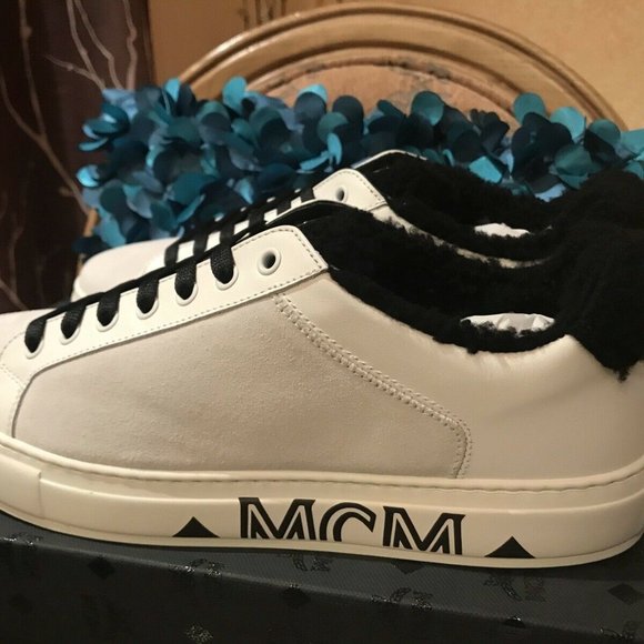 MCM Cognac White Milano Sneakers Low Tops - Picture 2 of 9